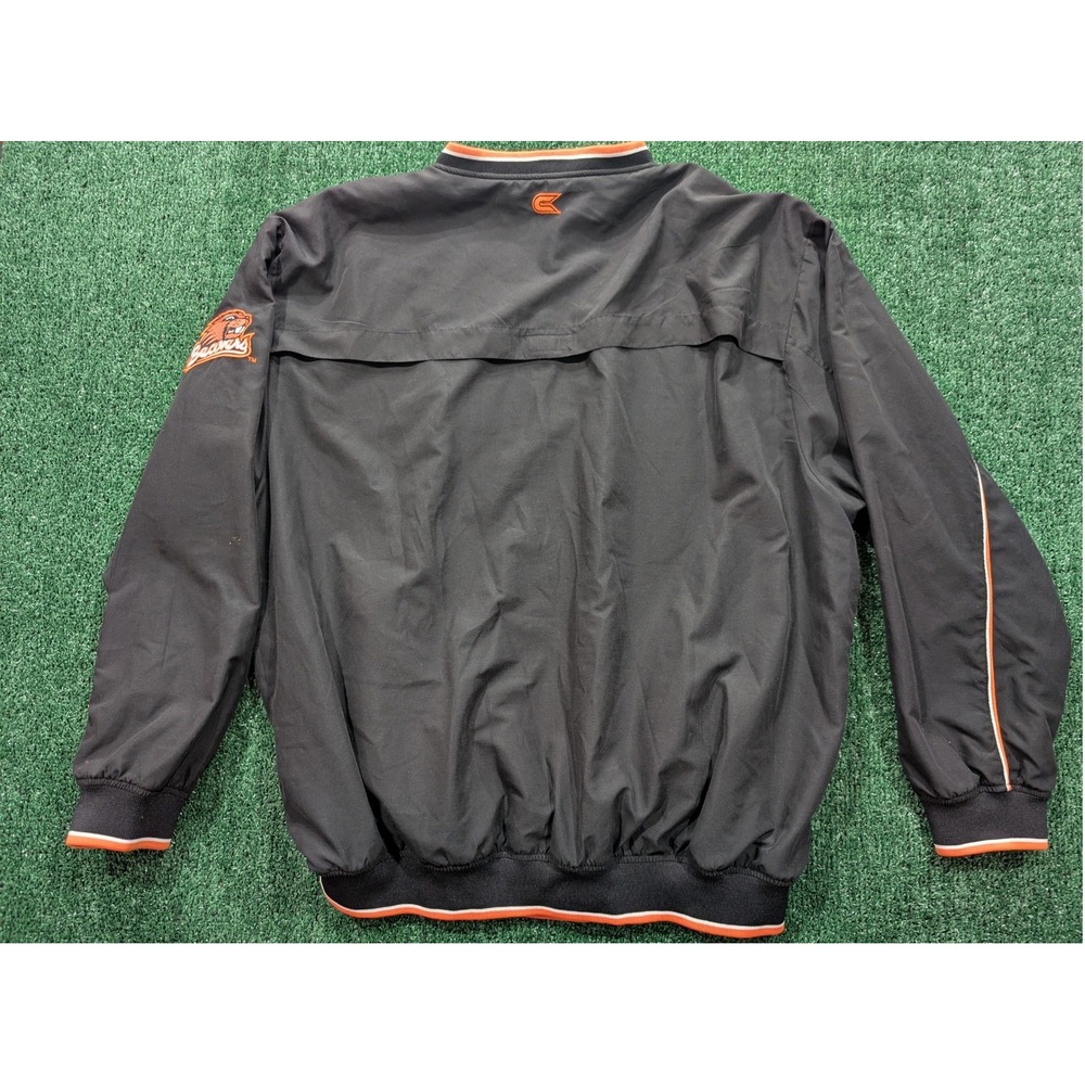 Colosseum Oregon State Beavers Windshirt Mens XXL Black V-Neck Pullover Jacket - Picture 3 of 7